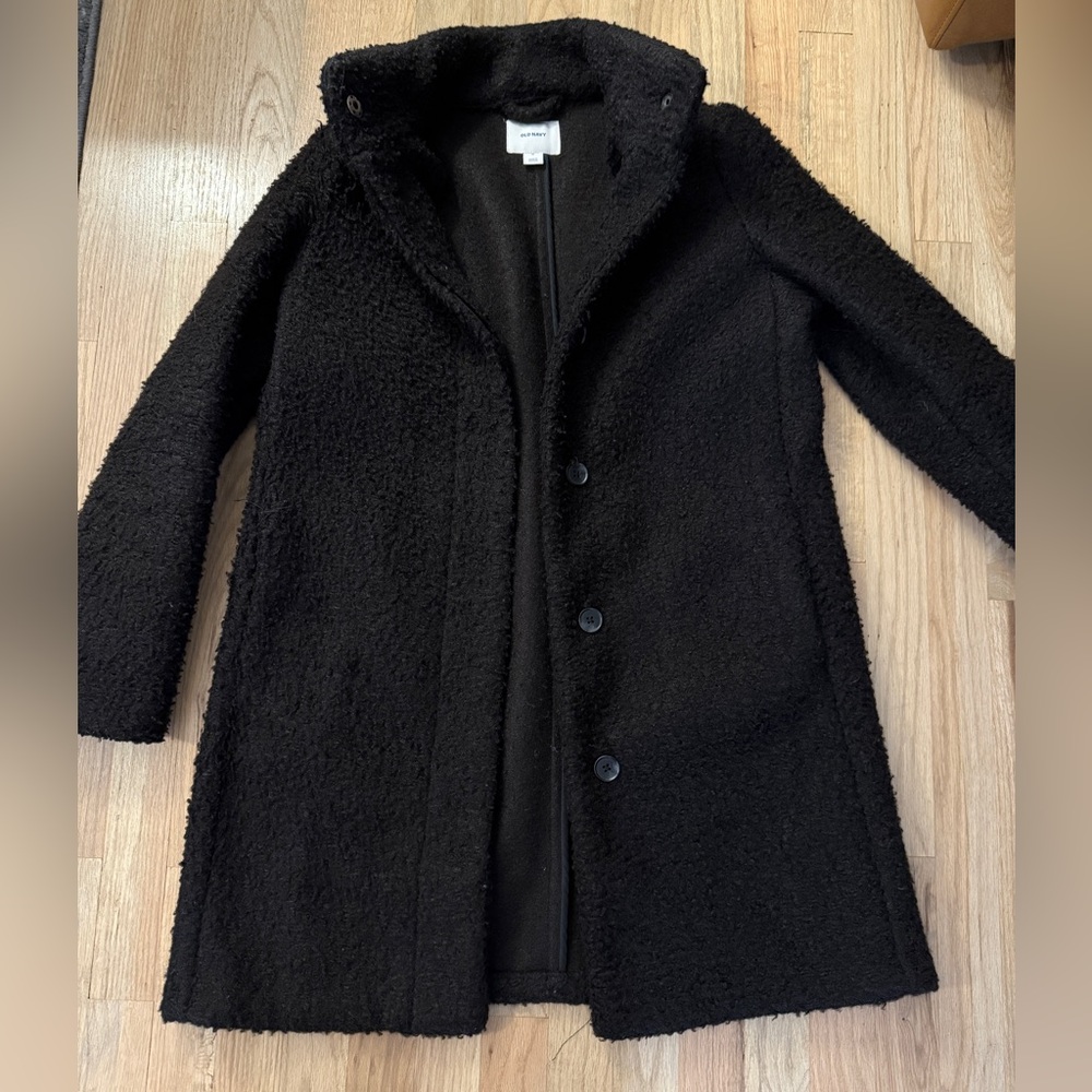 Old navy boucle black coat